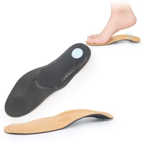 1 Pair Breathable Sweat-Absorbing And Shock-Absorbing Leather Arch Correction Insole, Size:37-38