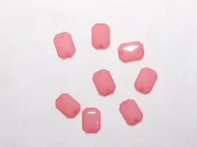 Baby Pink Designer Rectangle  Plastic Stones - 18x13 mm