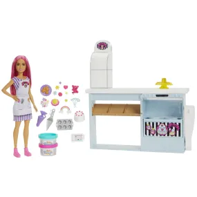 Barbie Doll Bakery Playset With Pink-Haired Petite Doll, Baking Station, 20  Pieces