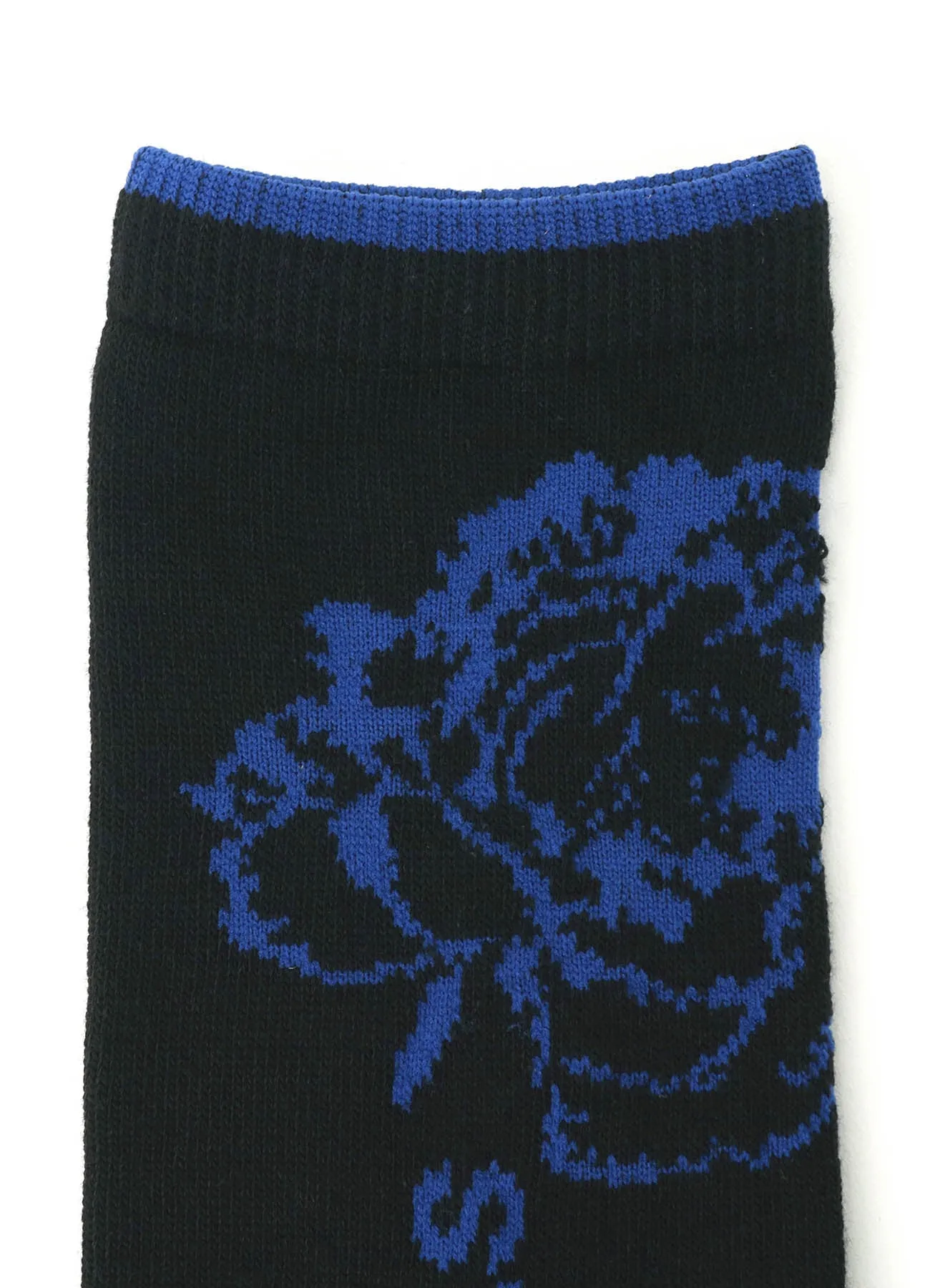 COTTON PLAIN STITCH FLORAL SOCKS