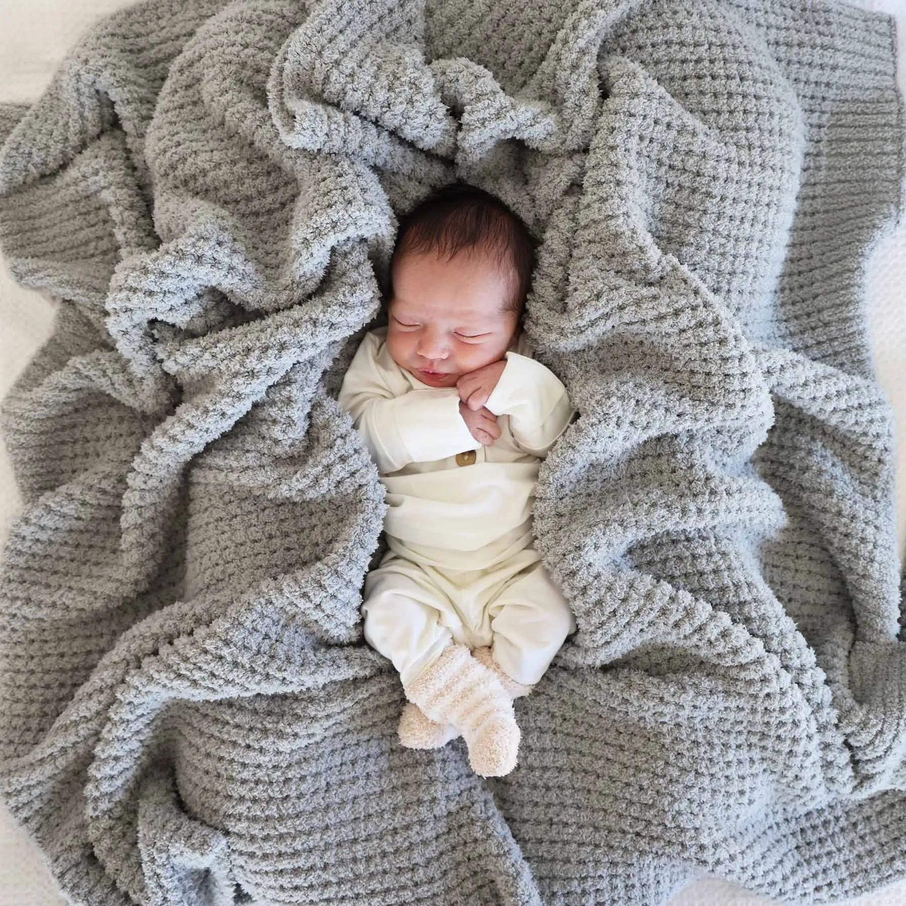 CuddleLane™ Luxe Waffle Blankets | Moon