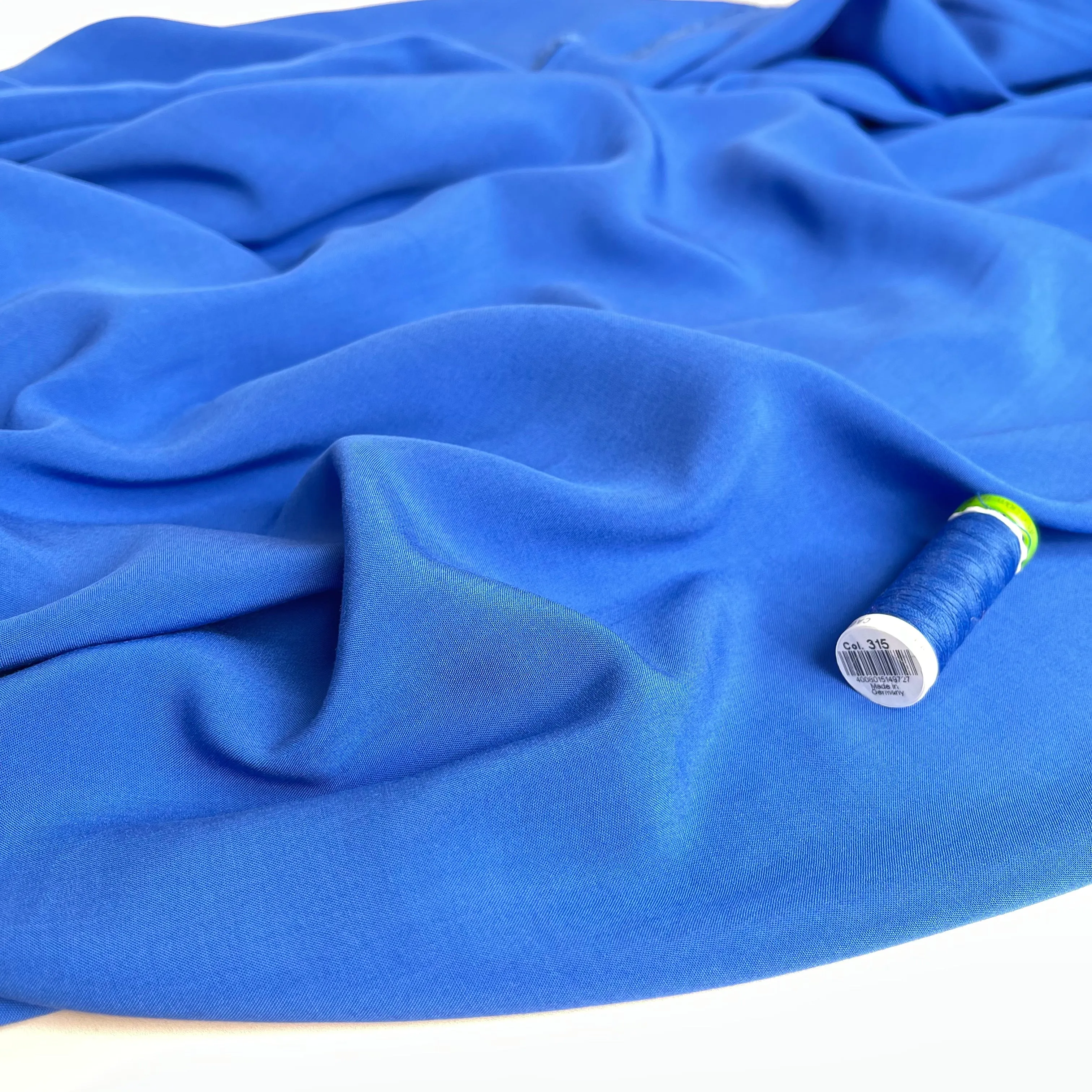 Elegance Cobalt Blue Plain Viscose Poplin Fabric