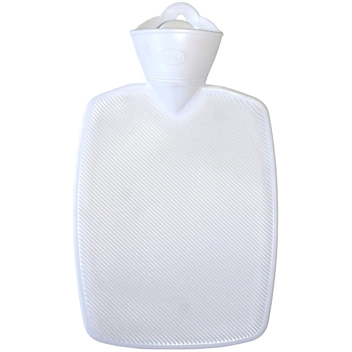 Hot Water Bottle Classic with Cover, Fleece - White