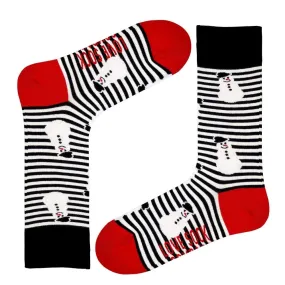 Snowman stripes crew socks