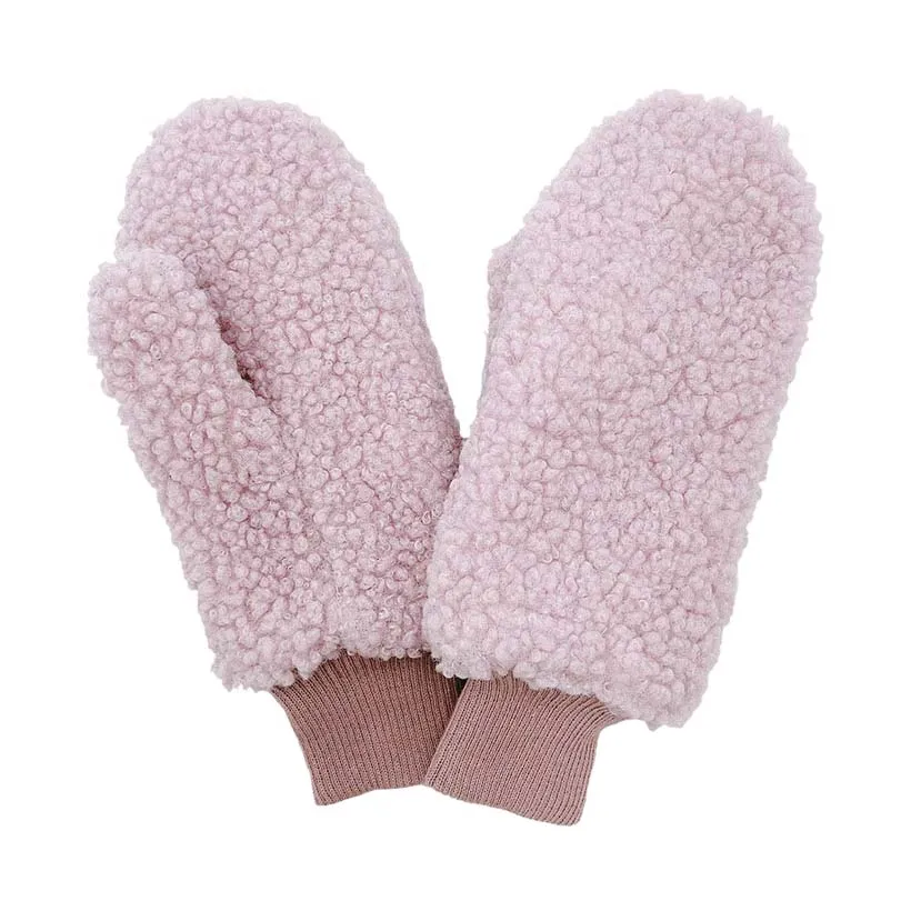 Solid Sherpa Mitten Gloves