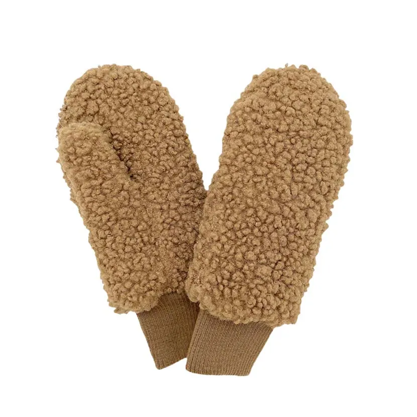 Solid Sherpa Mitten Gloves